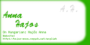 anna hajos business card