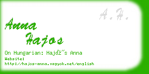 anna hajos business card